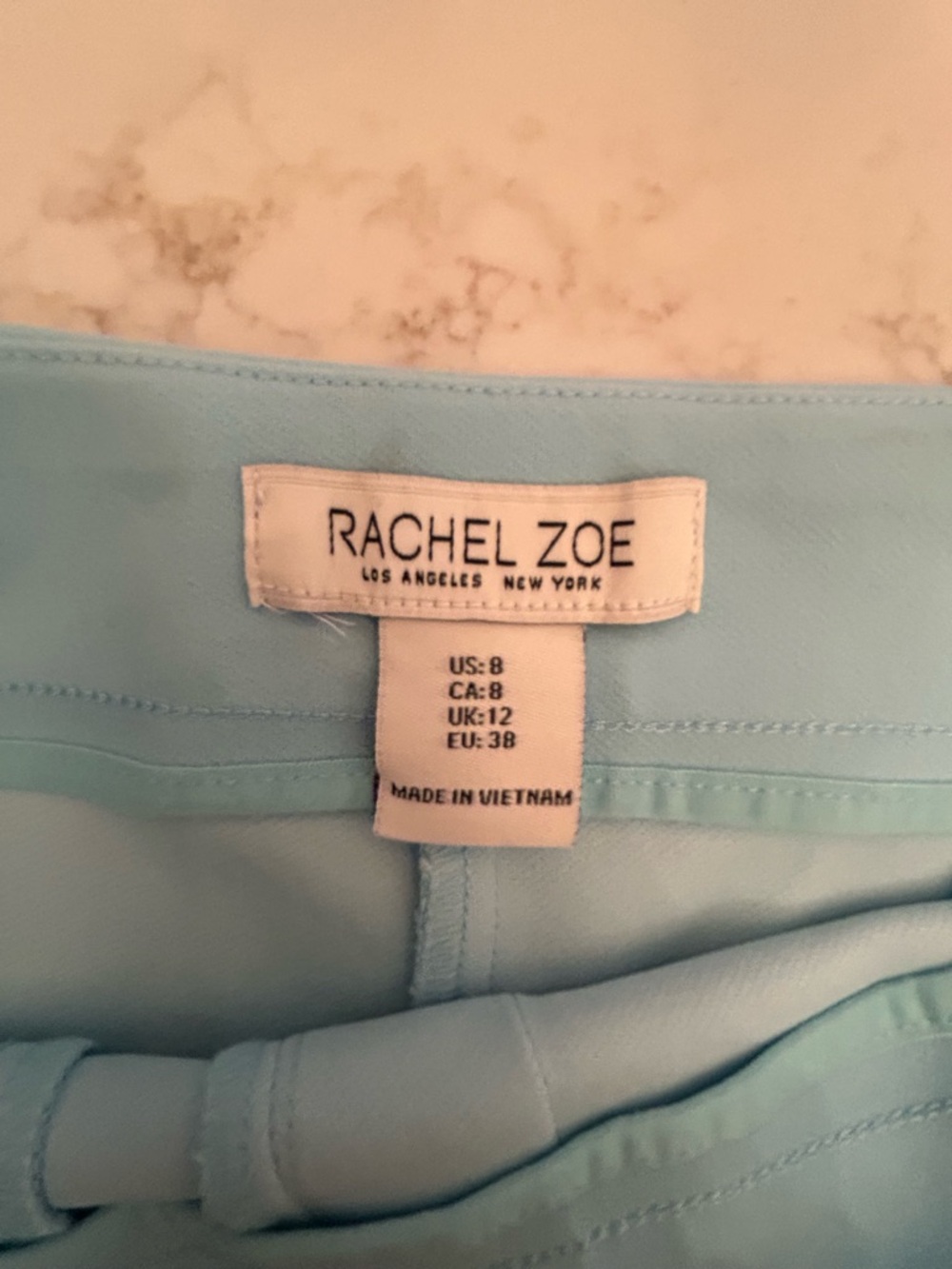 Rachel Zoe Light  Blue High-Waist Dressy Shorts with Decorative Buttons - Picture 3 of 5